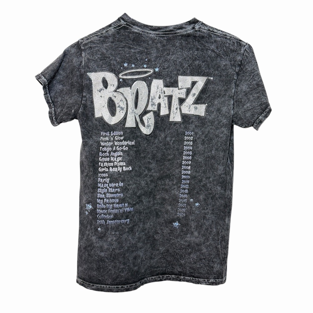 Bratz Women's Angel Cloud Tour T-Shirt Acid Wash Black Small 2023 Graphic Tee - Picture 2 of 7